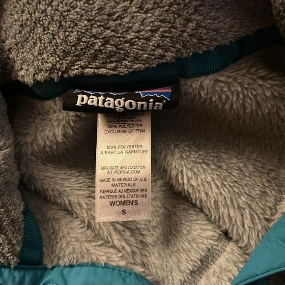 Patagonia Grey Teal Re-tool Snap-T Pullover Soft Fleece Blue Green - Picture 11 of 11
